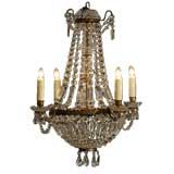 Empire bronze 
glass chandelier