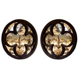 Carved wood quatrefoil mirror, custom design