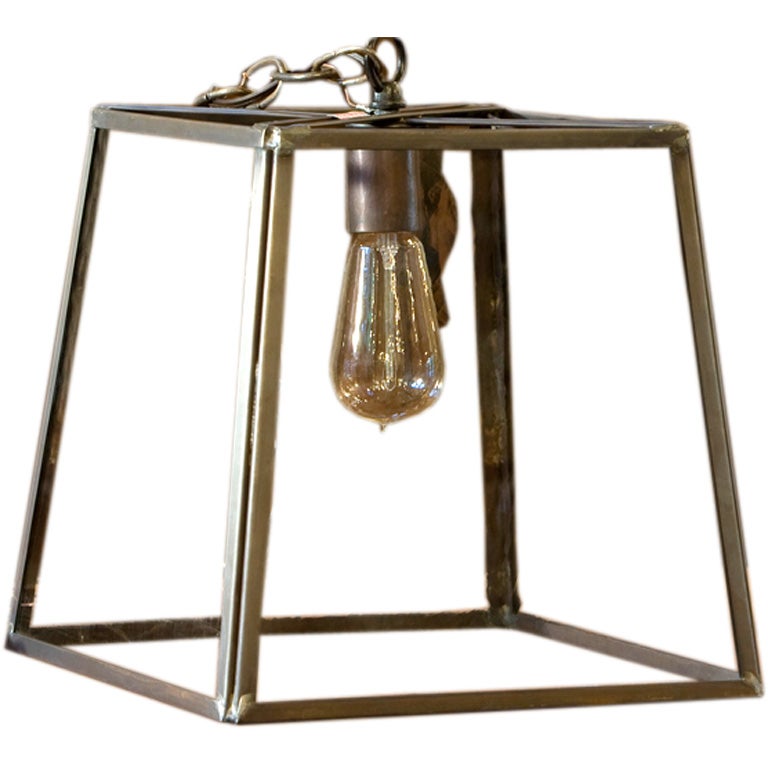 American Trapezoid "Preble" Brass and Glass Lantern