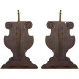 Pair of Polychromatic Carved Lamps