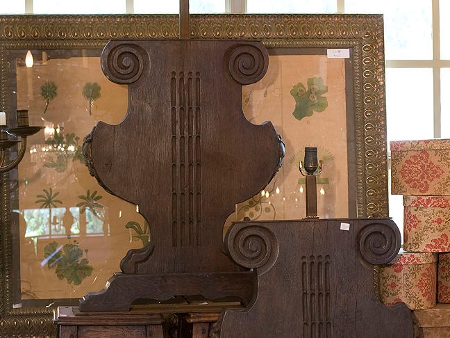 Pair of Polychromatic Carved Lamps