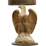 Antique Monumental American polychrome eagle lamp