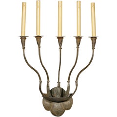 Custom Hand-Forged Iron "Fisher" Sconce with Five Lights