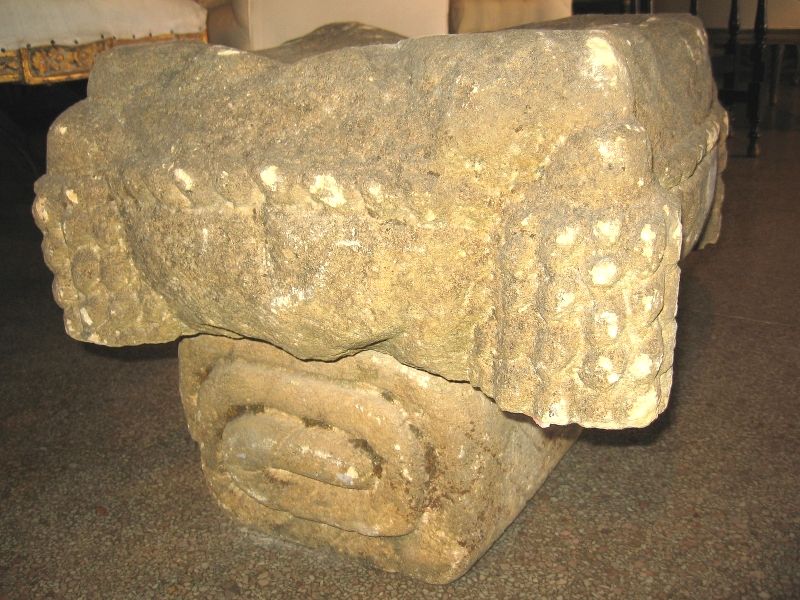 Fanciful Carved Stone Cushioned Stool For Sale 1