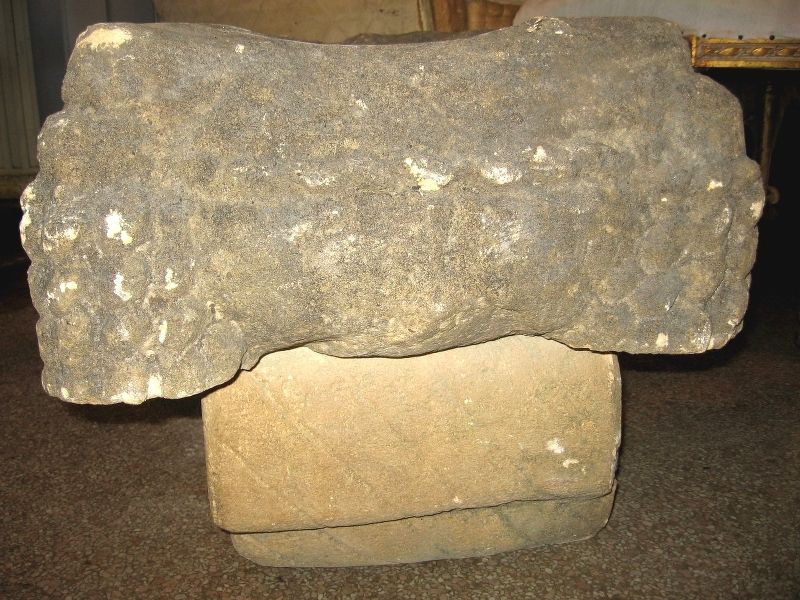 Fanciful Carved Stone Cushioned Stool For Sale 2