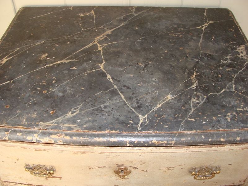 19th Century Painted French Three Drawer Commode