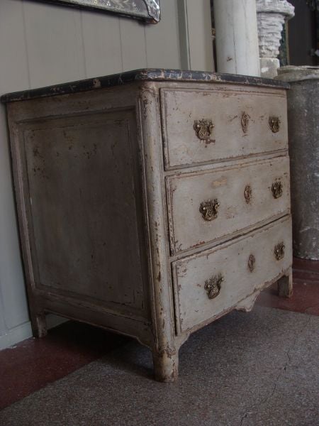 Painted French Three Drawer Commode 4