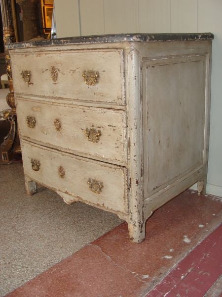 Painted French Three Drawer Commode 6