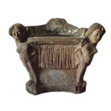 Italian Late 19th Century Sphynx Terracotta Garden Chair