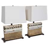 Garden tile table lamps