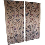Pair of 19th Crewelwork Panels