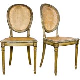 Antique Painted Louis XVI style dining chairs