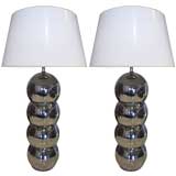 pair chrome lamps