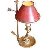 Antique Tole Shade Bouilotte Lamp
