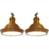 Pair of copper downlights
