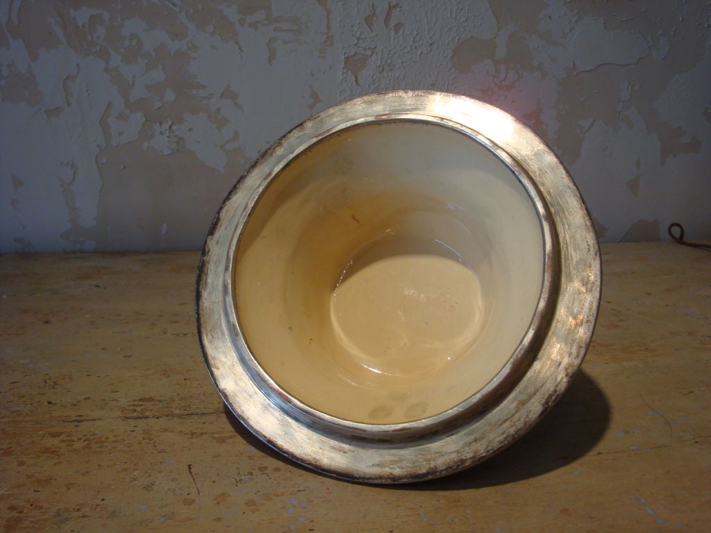 Italian Silvered Porcelain Urn