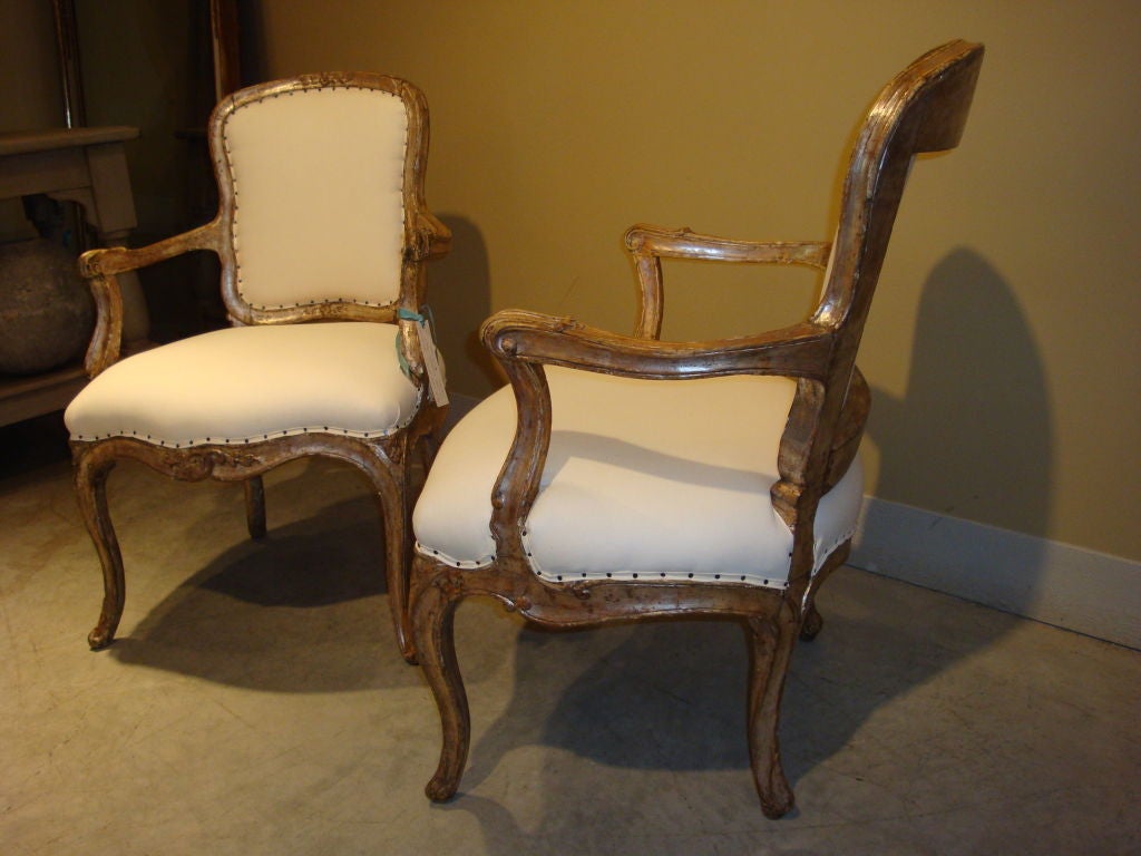 Pair Late 18th c. Venetian Arm Chairs