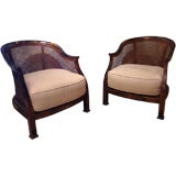 Antique Pair Cane and Chinoiserie Chairs