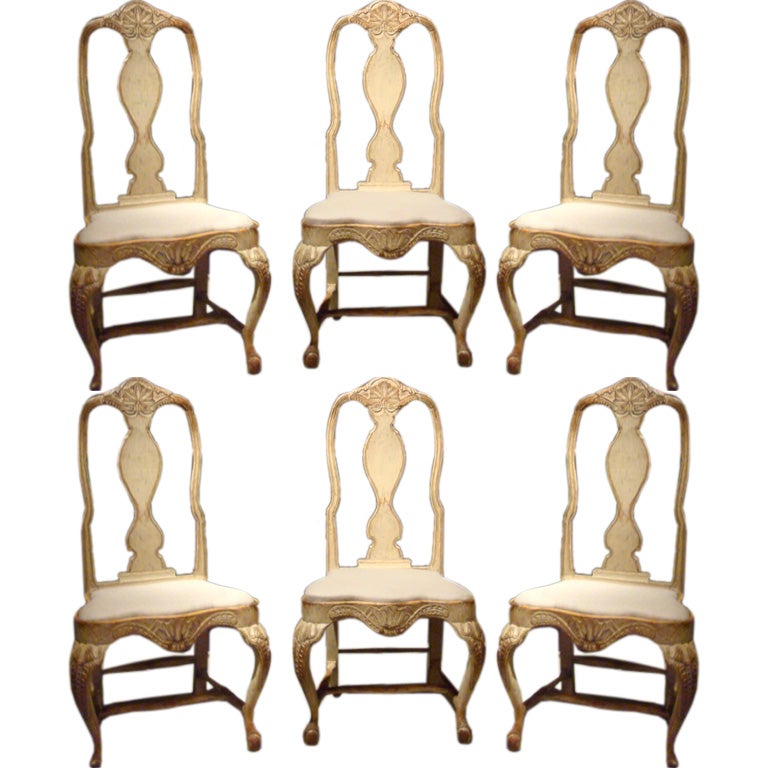 Set of Six  Rococo  Chairs