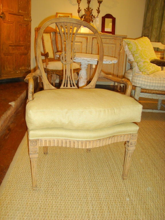 Pair 19th.C. Dutch Oak Armchairs