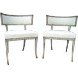 Pair Swedish Gustavian Klismos Chairs