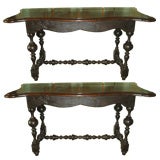 Pair Italian Walnut Consoles