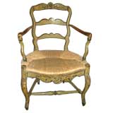 Louis XV 18th. Century Painted Fauteuil