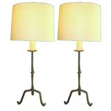 Pair Italian Wrought Iron Lamps