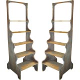 Used Pair Swedish Painted Loft Ladders