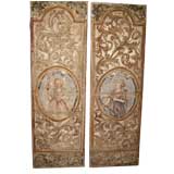 Pair Early 19th c. Dutch Painted Canvas Panels