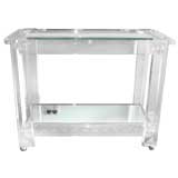 Lucite Drinks Cart with Mirrored Shelves, c. 1960's