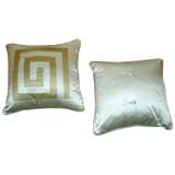 Pair of Graphic Satin Pillows
