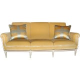 French Sofa with Brush Fringe and Nail Heads