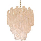 Venini Murano Clear 
Pale Pink Opaline Chandelier, c. 1940
s
