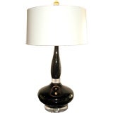 Black Mid-Century Glass Lamp with Lucite