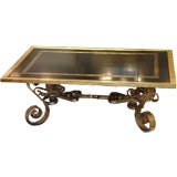 Lacquer and Gold Leafed Iron Coffee Table, c. 1940