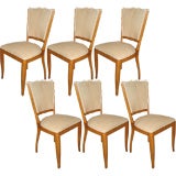 Set of 6 French Dining Chairs, c. 1940