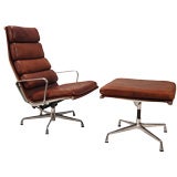 Soft Pad Lounge and Ottoman by Charles Eames