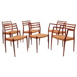 Set of 6 Dining Chairs by N.O. Møller