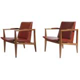 Pair of Mahogany Arm Chairs by Edward Wormley Pair of Mahogany Arm Chairs by Edward Wormley