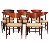 Set of Eight Dining chairs by Hvidt & Nielsen