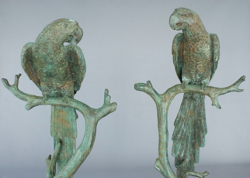 Brass Parrots, signed Phillips