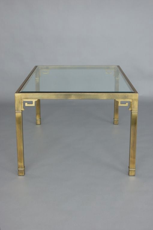 Mastercraft Bronzed finish Dining table,Greek key details, beveled  glass.