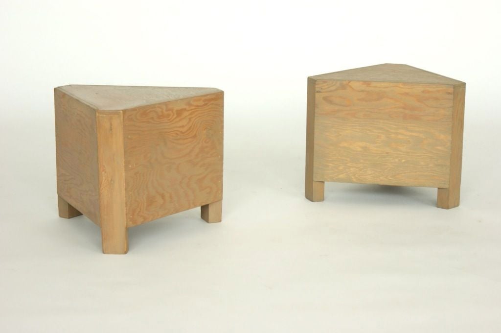 Pair of occasional tables commissioned by Dr. Basia Gingold, Dr. Gingold commissioned Schindler for numerous projects over a period of fifteen years.