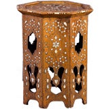A Syrian Side Table in Walnut with Mother of Pearl & Bone Inlay