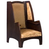 Settle Chair with Original Upholstery by Ambrose Heal
