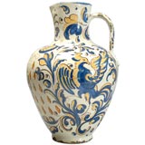 A Rare, Large Early 19th Century Spanish Talavera Pitcher