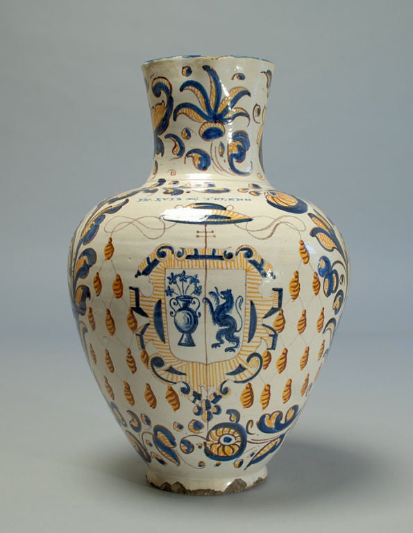 A Rare, Large Early 19th Century Spanish Talavera Pitcher