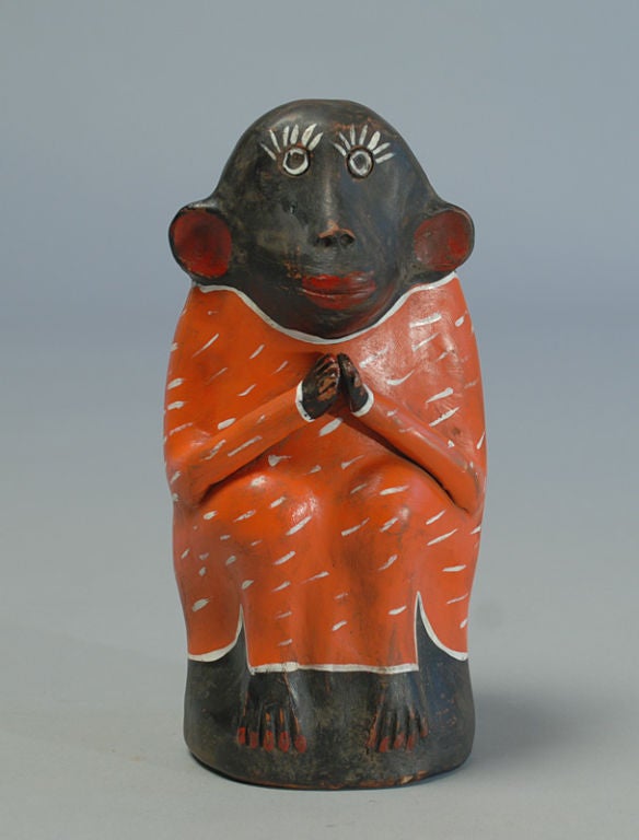 Pair of Mexican Mescal Monkey Bottles from Oaxaca