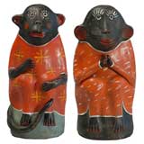 Pair of Mexican Mescal Monkey Bottles from Oaxaca